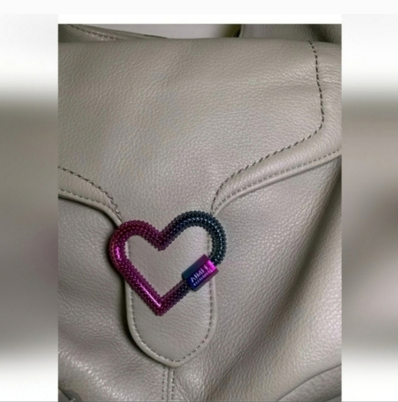 🍂WOW!Rare Aimee Kestenberg Handbag Gray Leathr Shouldr Hobo Bag Purse oil slick - Picture 2 of 10